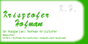 krisztofer hofman business card